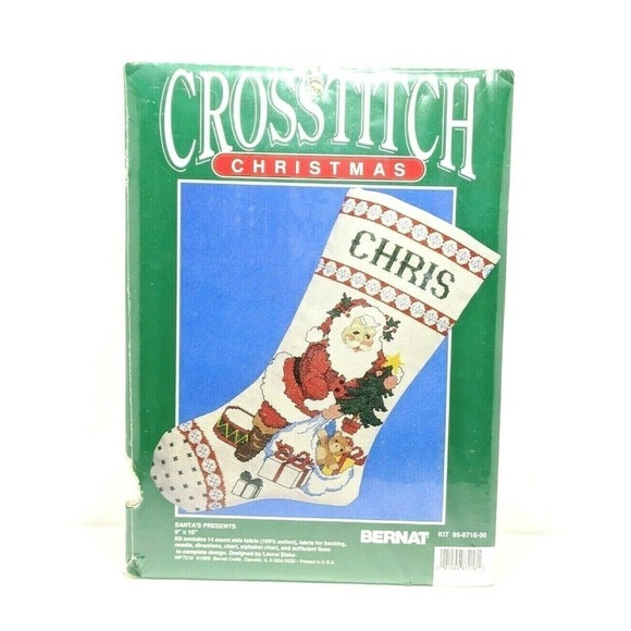 Christmas Stocking Kit Santa's Presents 9 x 16" - Picture 1 of 4
